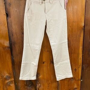 Khaki Straight-Leg Pants